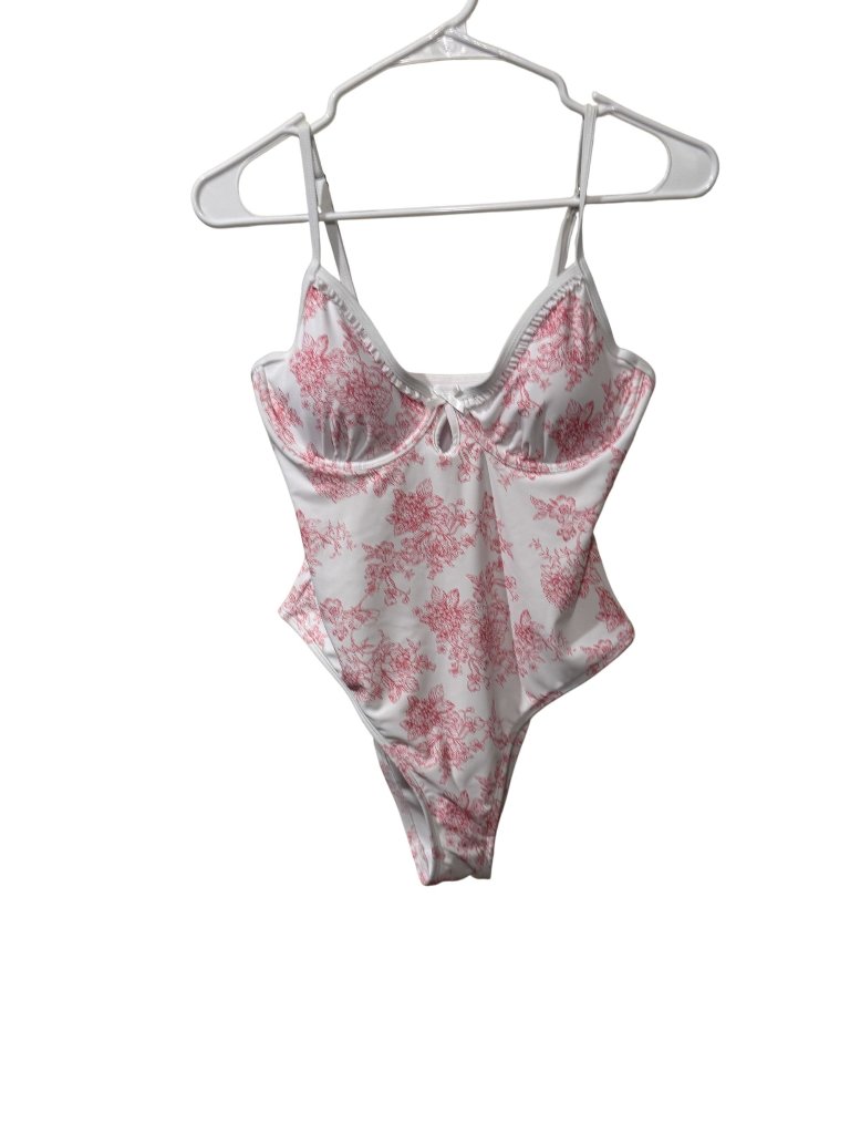 High Leg Extra Cheeky Floral Swimsuit Straps Underwire Size Med Nwt